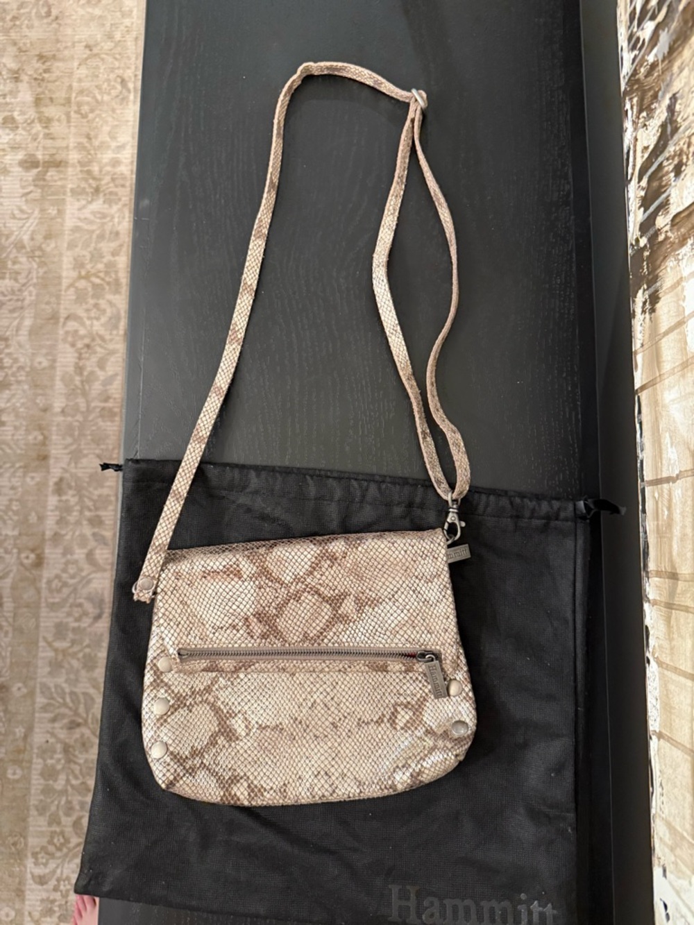 Hammitt Neutral Snake-Print Crossbody Bag